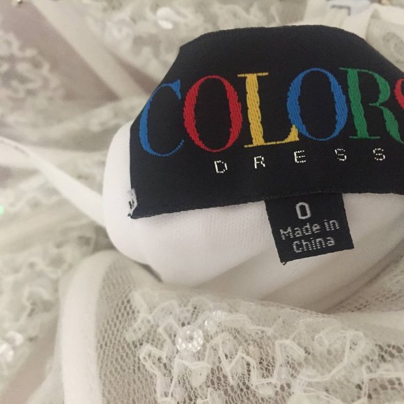 NWT Colors Dress White with Sequins Size 0 - Picture 7 of 7